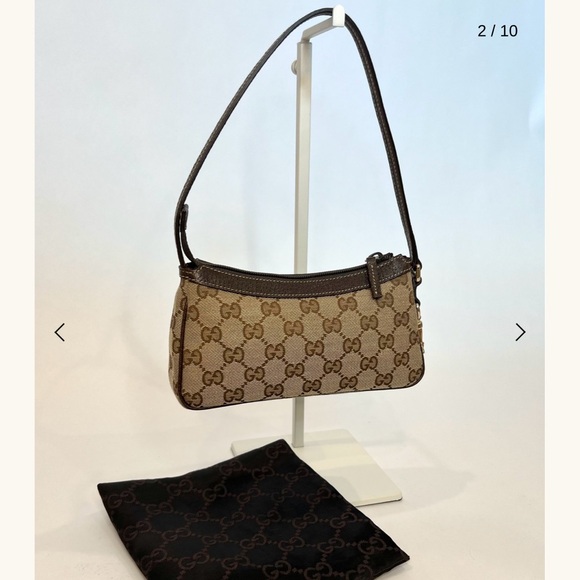 Gucci Brown Monogram Shoulder Bag - Picture 4 of 13